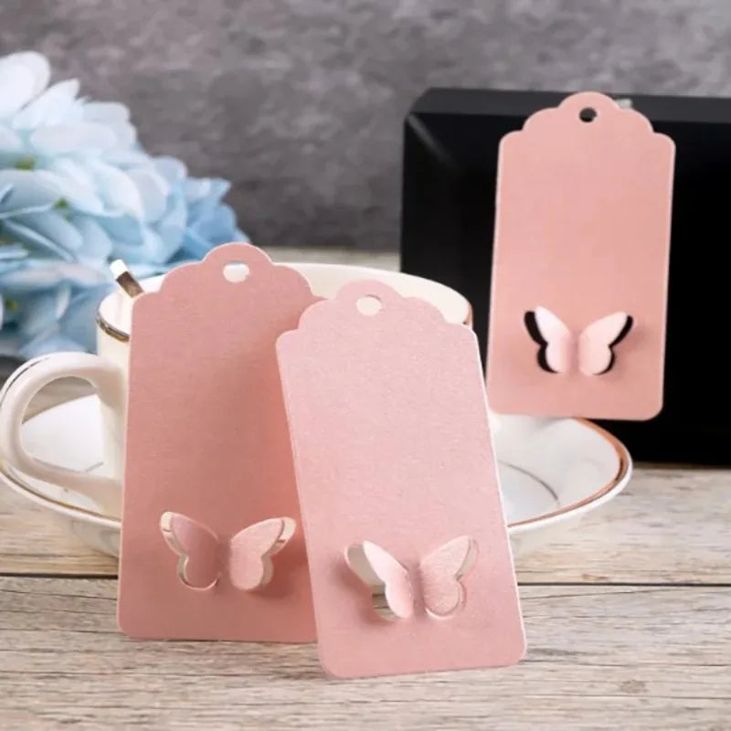100 Pcs Butterfly Hollow Hang Tags – Wavy Edge Gift Wrap Tags Paper Gift Tags Axl