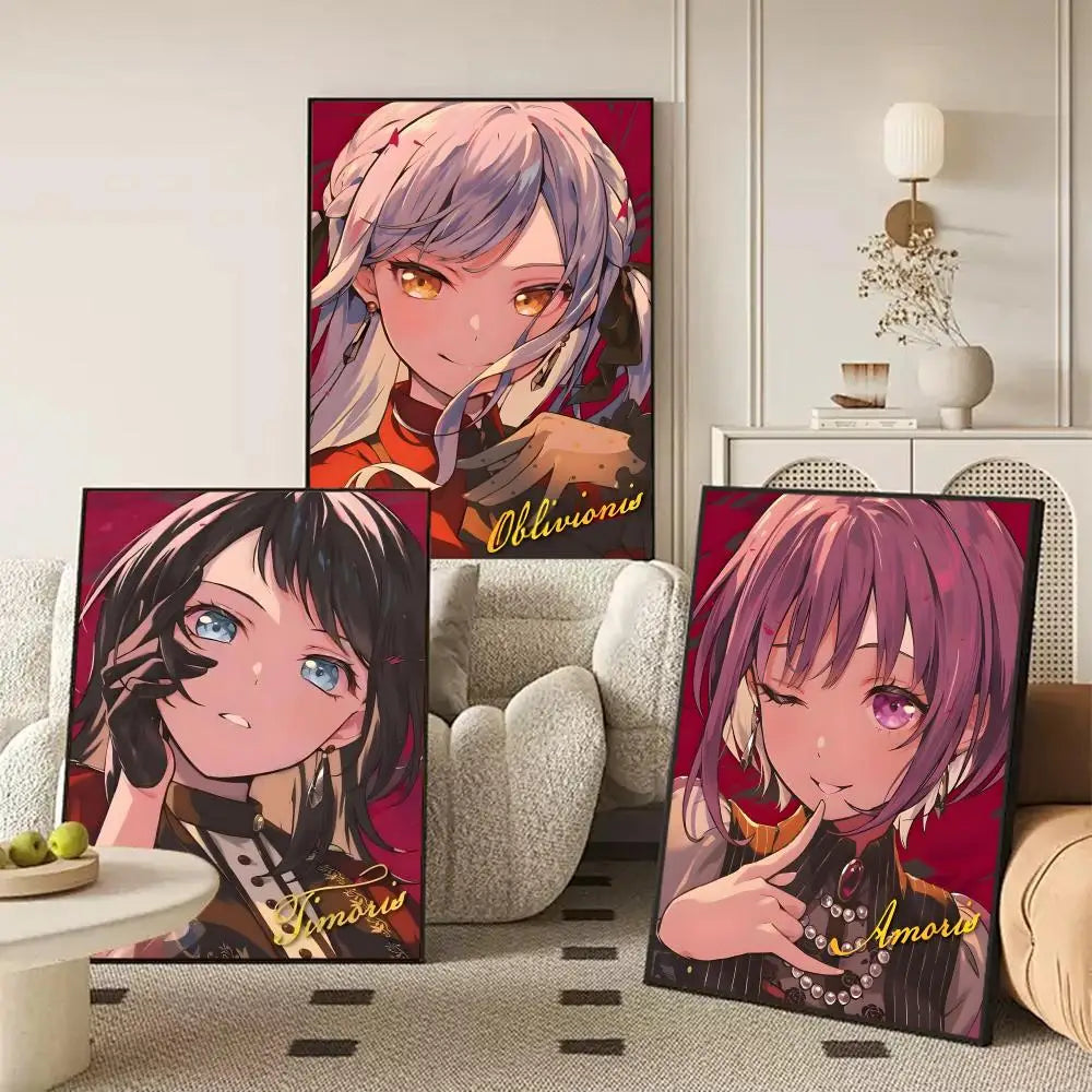 BanG Dream Ave Mujica Anime Poster Self-Adhesive Wall Sticker Anime Wall Sticker Axl