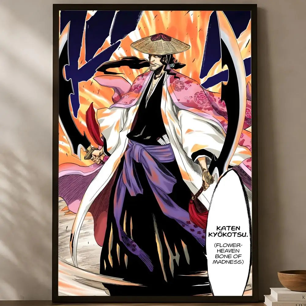 Shunsui Kyoraku Self-Stick HD Anime Wall Art Poster Anime Wall Poster Axl White02 15X20cmNoframe