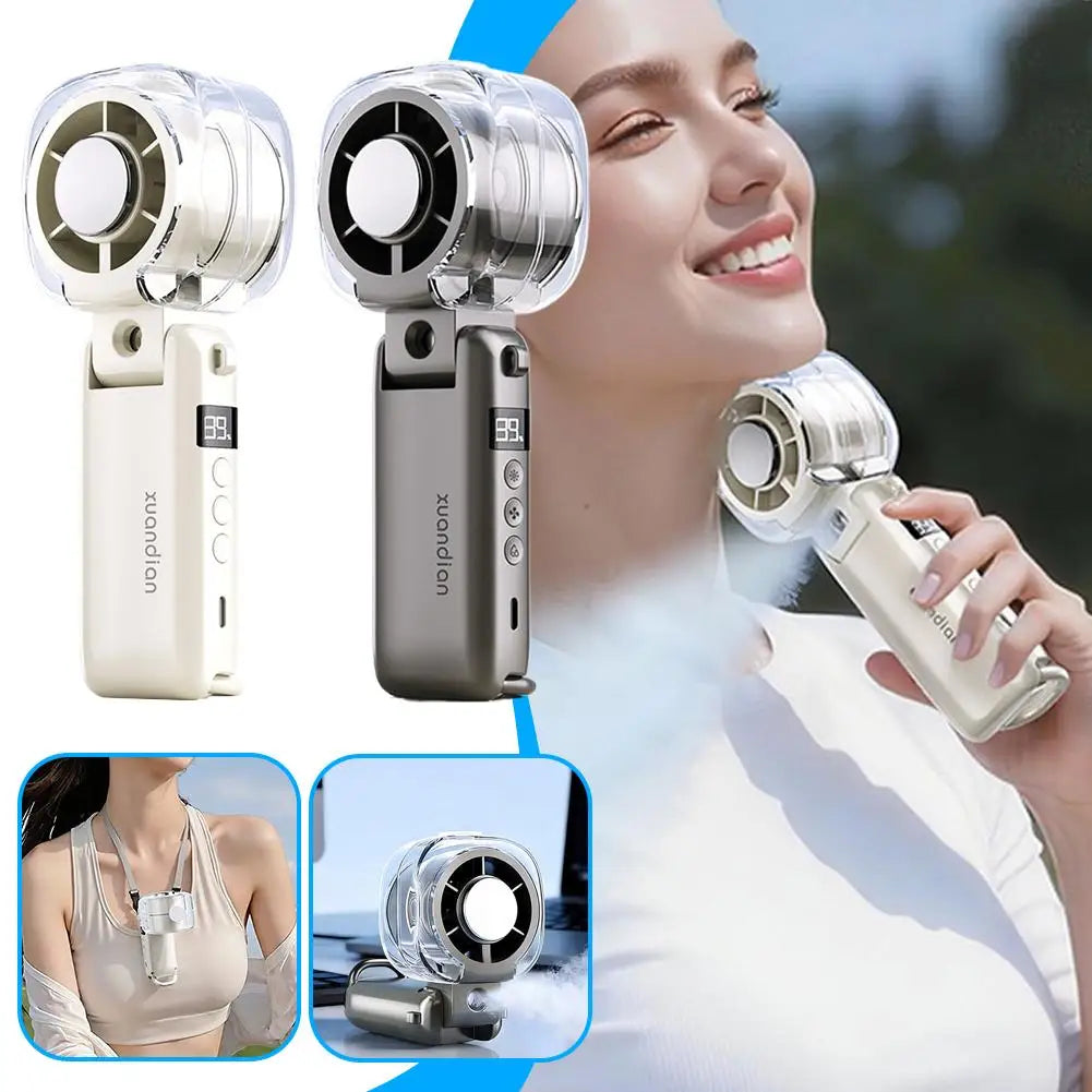 Foldable Handheld Fan – Rechargeable Mini Cooling Fan, LED Display Handheld Cooling Fan Axl