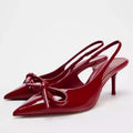 Women's Pointed Toe Slingback High Heel Sandals | Party & Office Slingback High Heels Axl 39 H8-Red