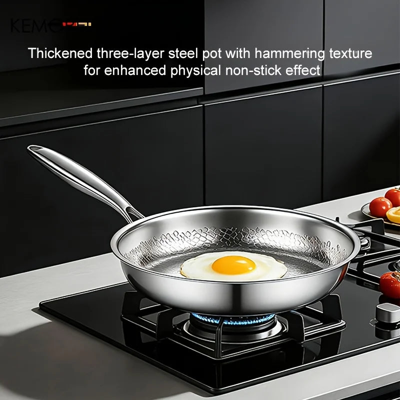 KEMORELA Hammered Steel Non-Stick Skillet 26/28/30cm Induction Non-Stick Skillet Axl