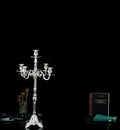Silver Five-Arm Tall Metal Candle Holder – Wedding Centerpiece Candle Holder Axl 65X40CM
