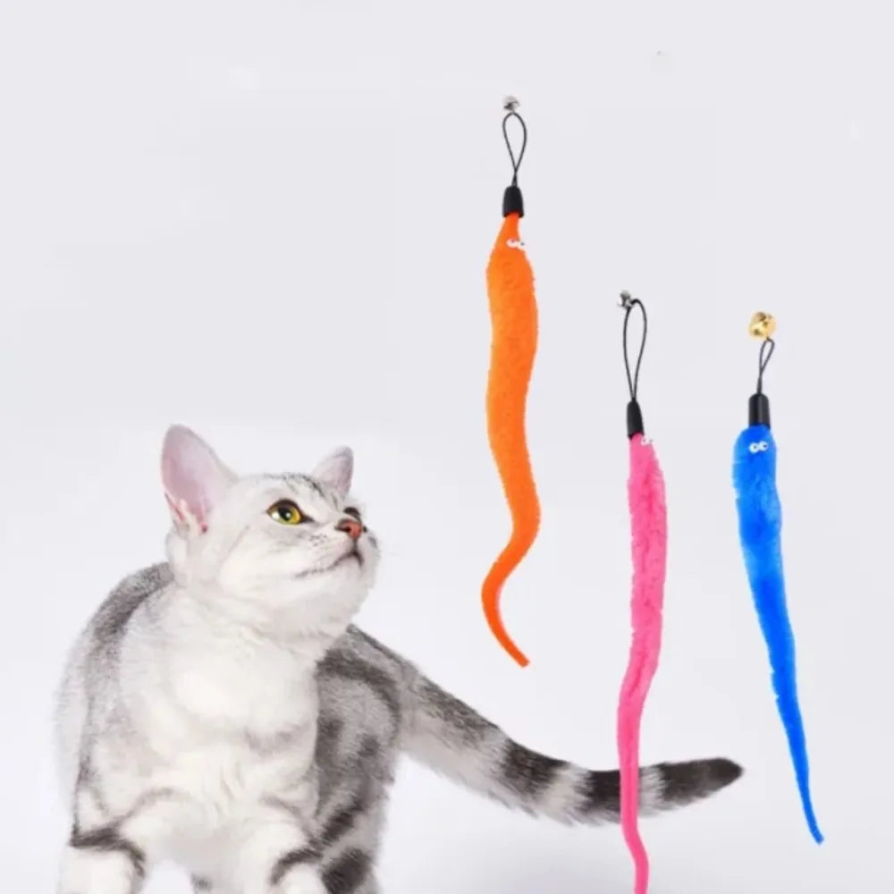 5-Pack Caterpillar Plush Worm Cat Toys – Interactive Refill Heads Cat Toy Refills Axl