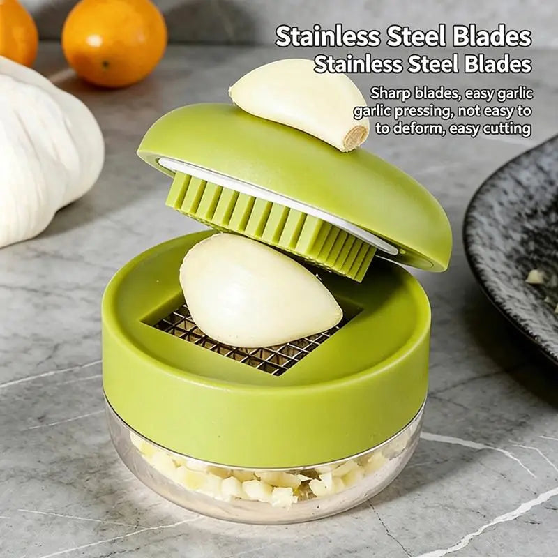 Manual Garlic Press Mincer with Storage Case | 3-in-1 Tool Garlic Press Mincer Axl