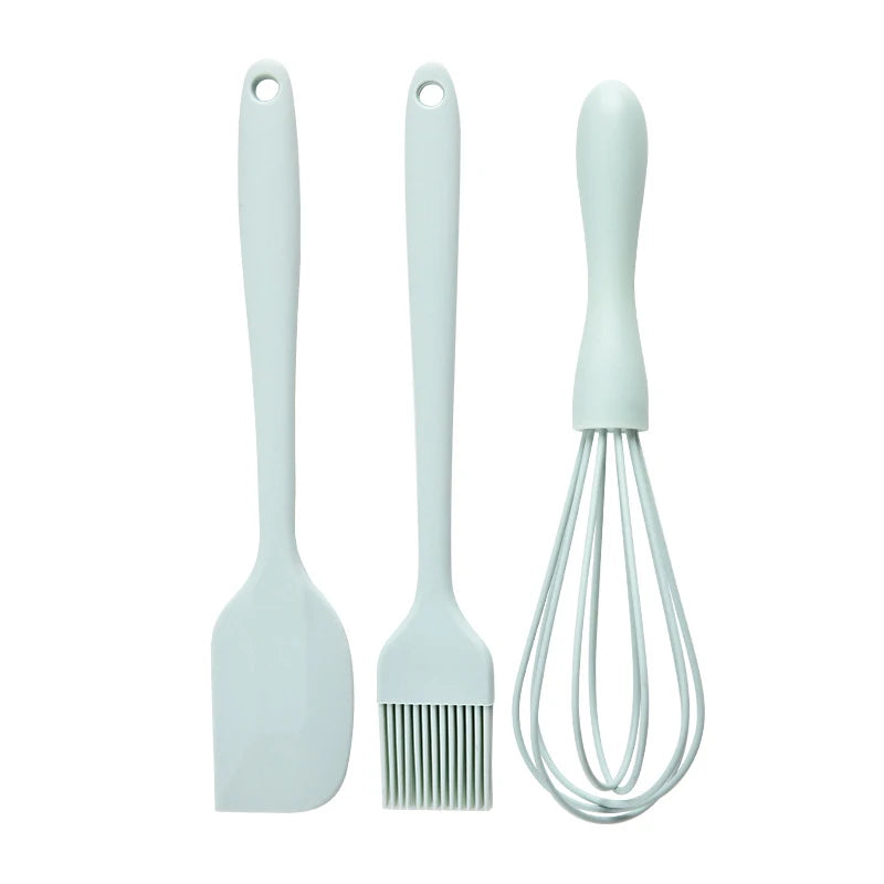3-Piece Silicone Baking Set – Scraper, Whisk & Pastry Brush Silicone Baking Utensils Axl Blue