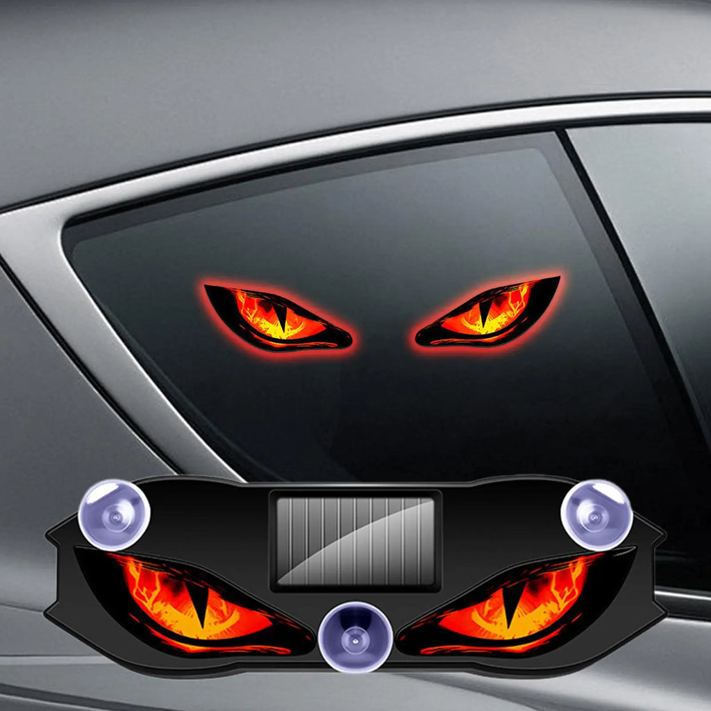 Solar LED Devil Eyes Car Warning Light | Suction Cup Mount Solar Car Warning Light Axl