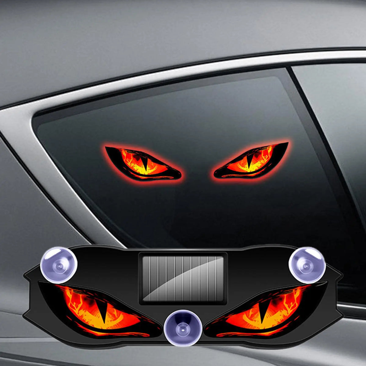 Solar LED Devil Eyes Car Warning Light | Suction Cup Mount Solar Car Warning Light Axl