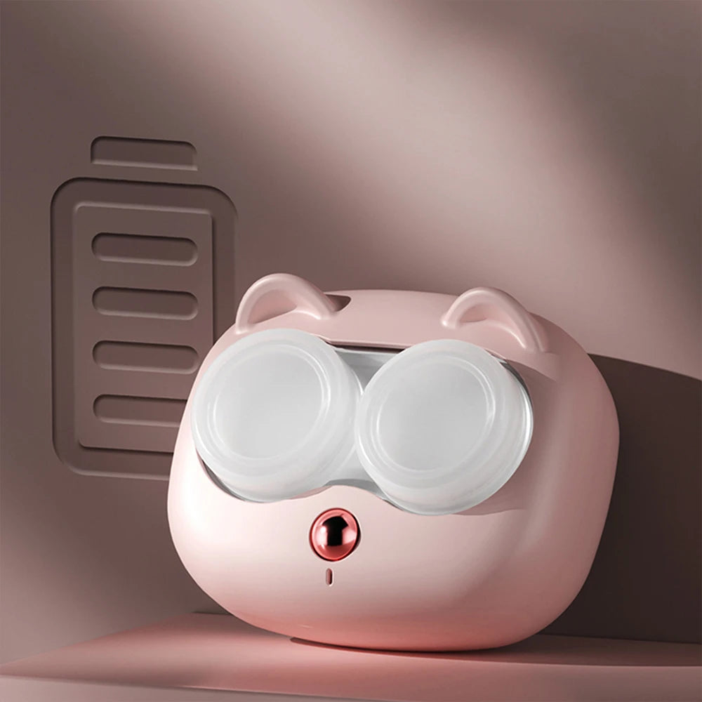 Cat Shape Vibrating Contact Lens Cleaner Case | Battery Powered Contact Lens Cleaner Axl