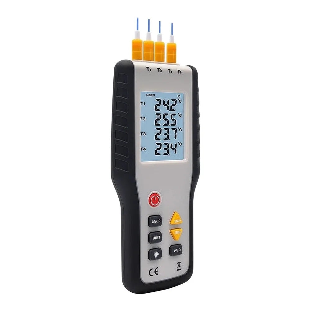 HT-9815 4-Channel Digital Thermometer | Type K, -200 to 1372°C Digital Thermometer Axl