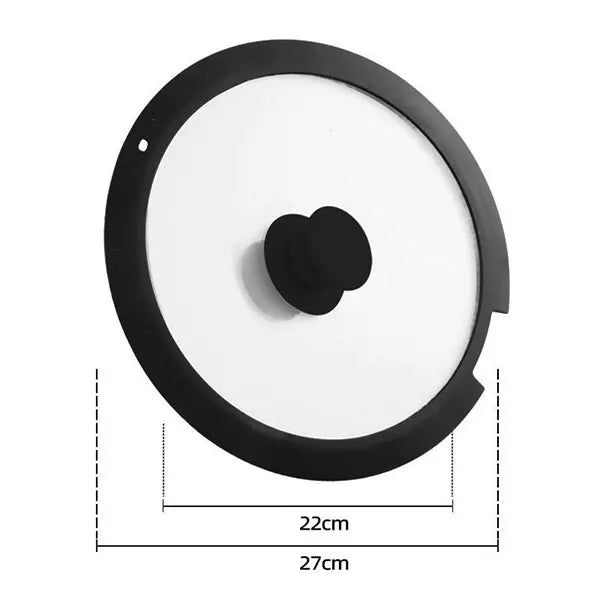 Universal Tempered Glass Pot Lid 18/20/26cm | Silicone Seal Cookware Lid Axl Black 26cm