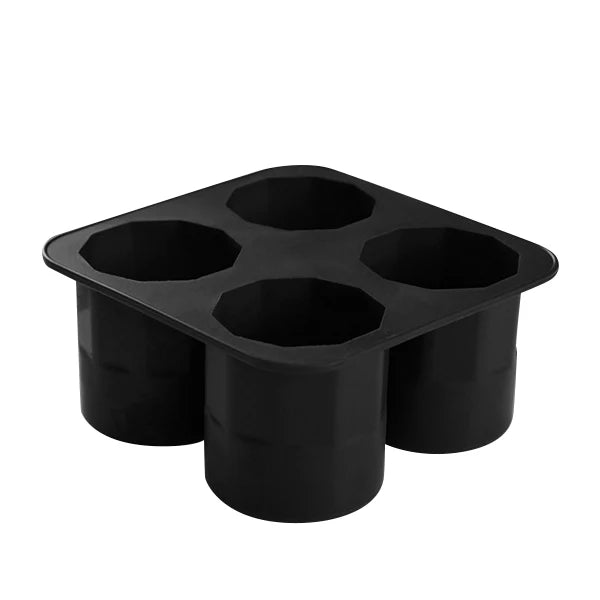 4-Cavity Silicone Shot Glass Ice Mold – Whiskey Ice Tray Silicone Ice Mold Axl Black