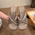 Women's Wedge Platform Slippers – Open Toe Slip-On Slides Wedge Platform Slippers Axl Champagne 39