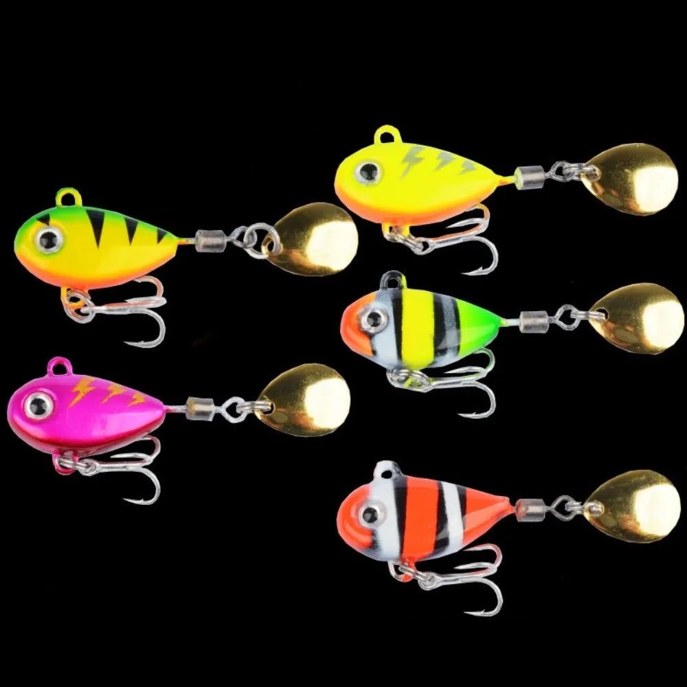 5-Piece Spinning Sequin Fishing Lure Kit | 3D Eyes Jig Baits Fishing Lure Kit Axl