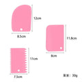3-Piece Plastic Dough & Cream Scraper Baking Set | Cake Tools Baking Scraper Set Axl Pink
