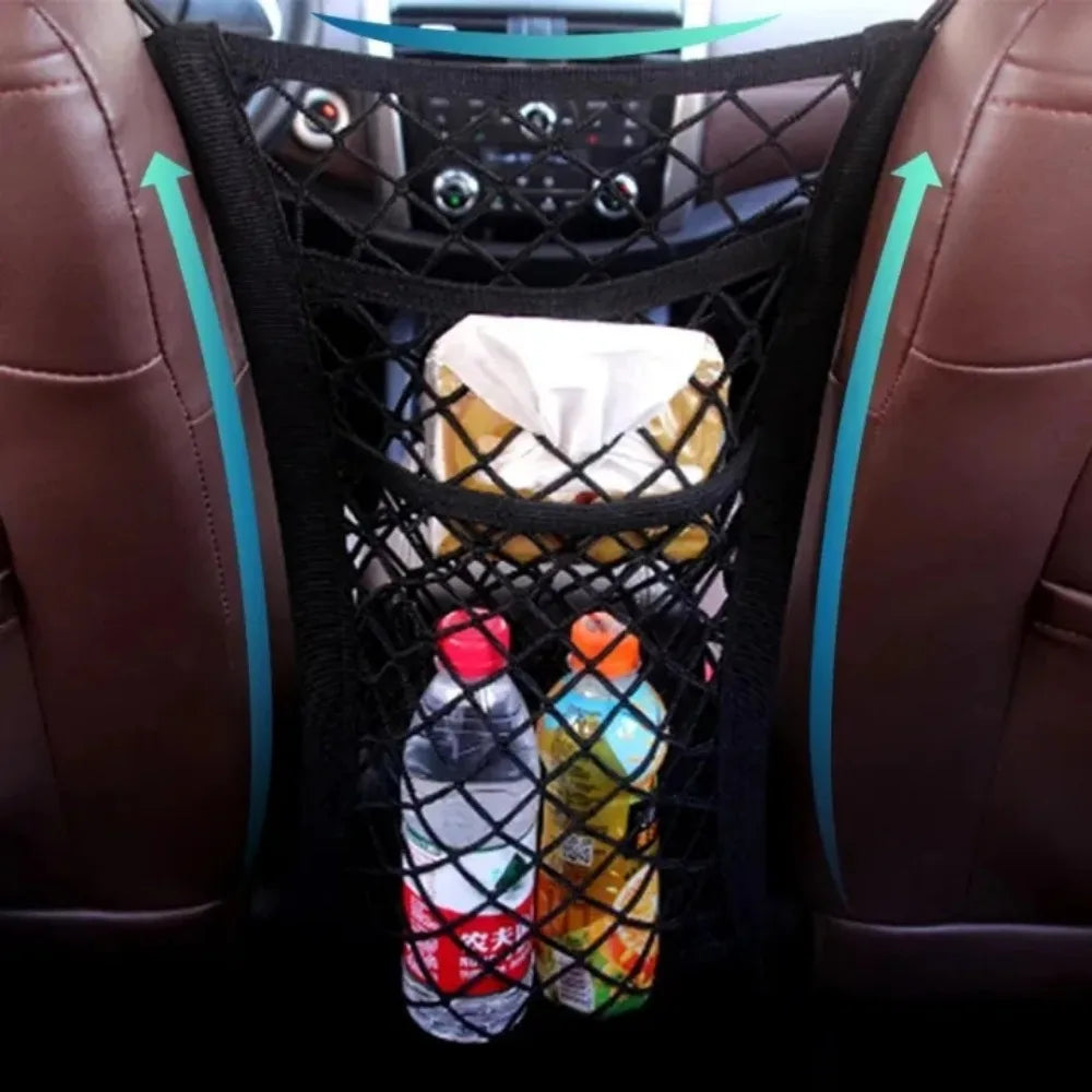 Car Mesh Storage Bag Between Seats – Pet & Child Barrier Car Seat Organizer Axl