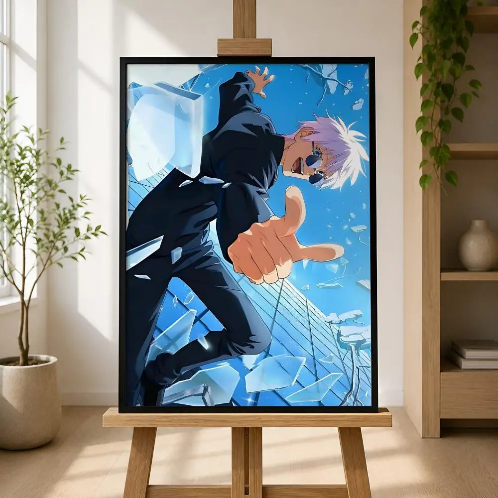 Gojo Satoru Anime Poster – Self-Adhesive Waterproof Wall Art Anime Wall Poster Axl
