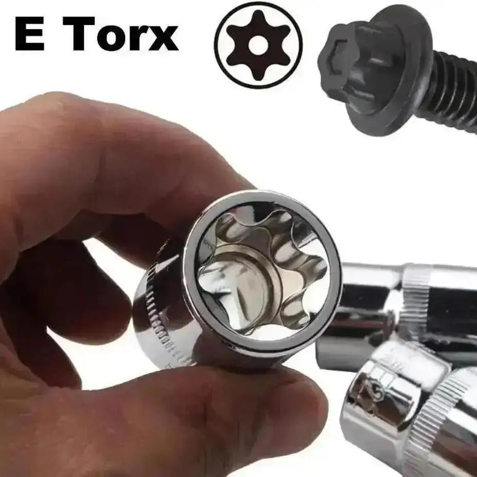 14-Pc E-Torx Star Socket Set E4–E24 | 1/4 3/8 1/2" Drive Kit Socket Set Axl