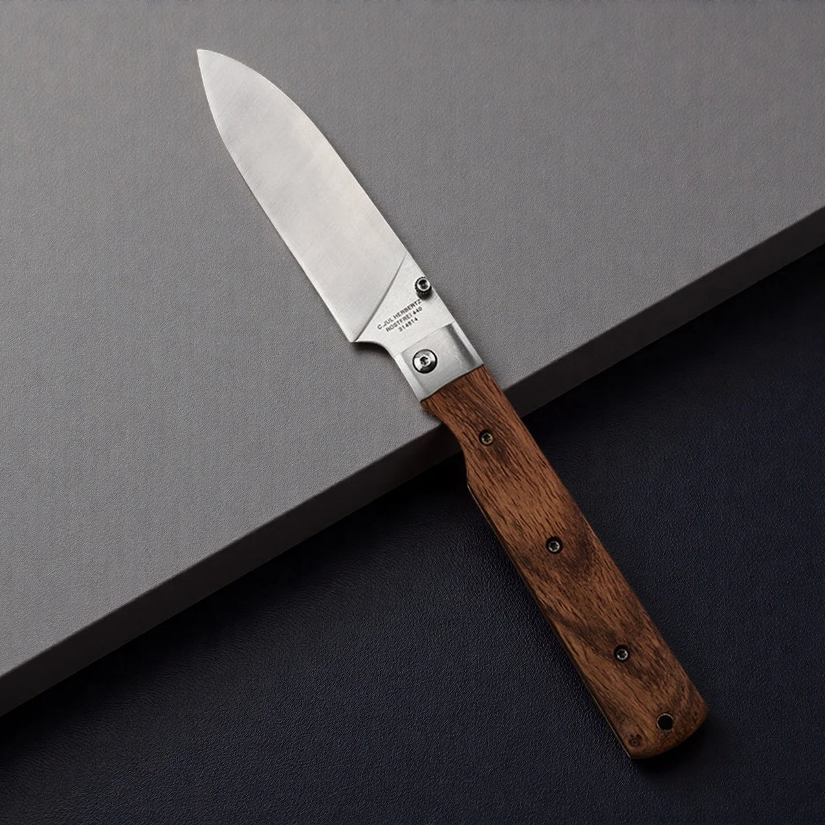 COOKCRAZE Folding Bread Knife | 440A Stainless Steel Rosewood Folding Pocket Knife Axl