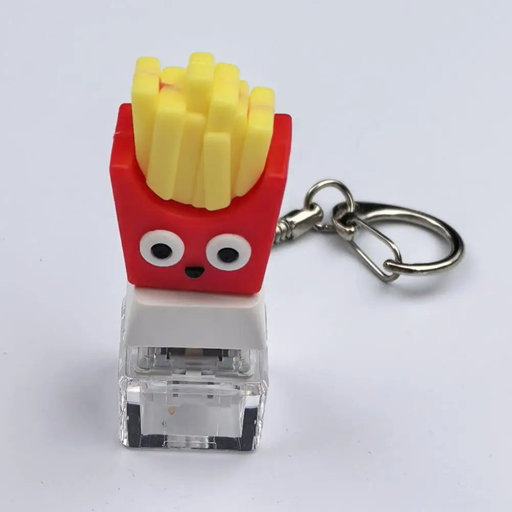 Cute Food Fidget Keychain – Silicone Squeeze Clicker Toy Fidget Keychain Toy Axl