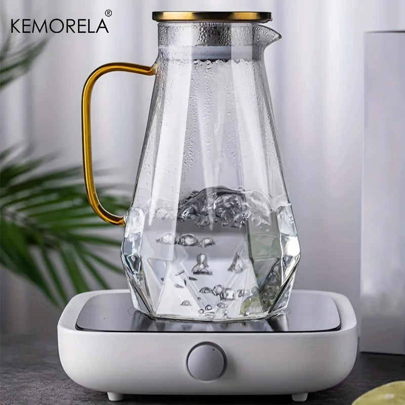 Diamond Texture Glass Teapot & Water Carafe | KEMORELA Glass Teapot Carafe Axl