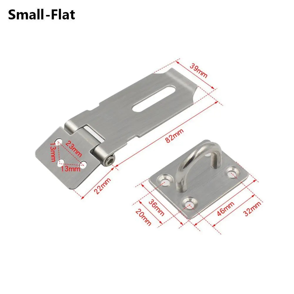 Stainless Steel Padlock Hasp – 90° Right Angle Shed Door Latch Door Security Hasp Axl S-Flat Silver