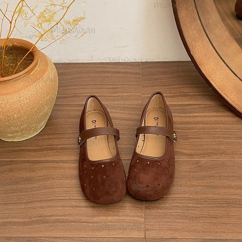 Women's Vintage Mary Jane Flats – Buckle Strap Ballet Loafers Mary Jane Flats Axl