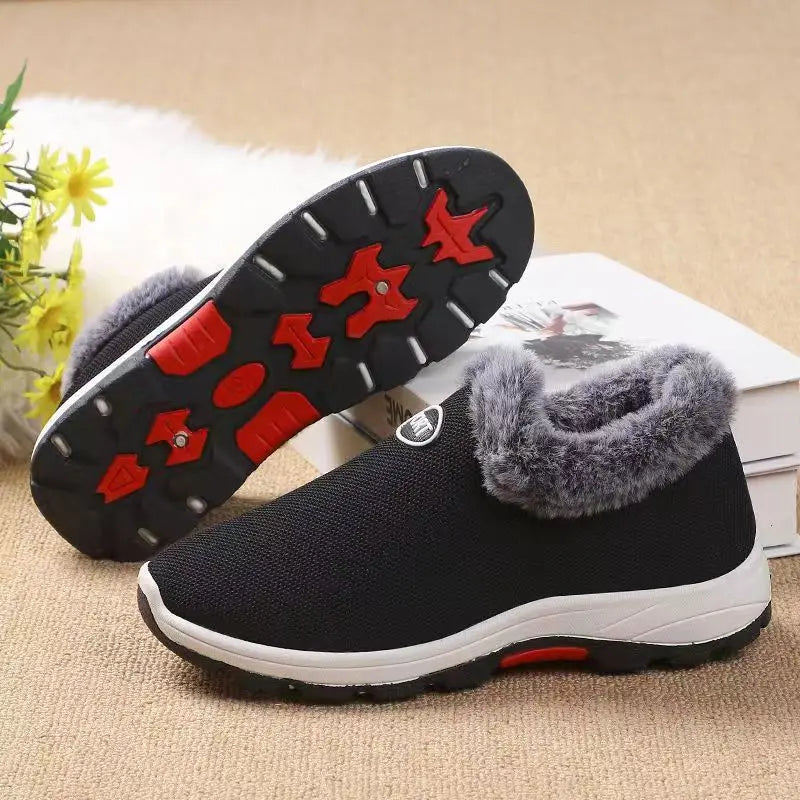 Women's Plush Snow Ankle Boots – Warm Platform Winter Shoes Snow Ankle Boots Axl black 38