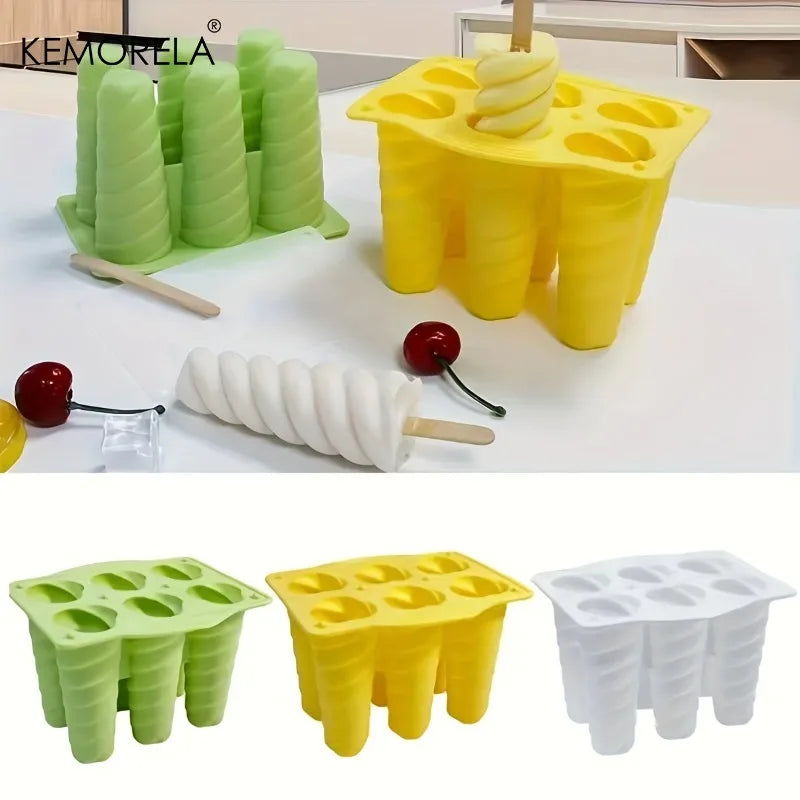 6-Hole Silicone Popsicle Molds – DIY Ice Cream & Ice Pop Maker Popsicle Mold Set Axl