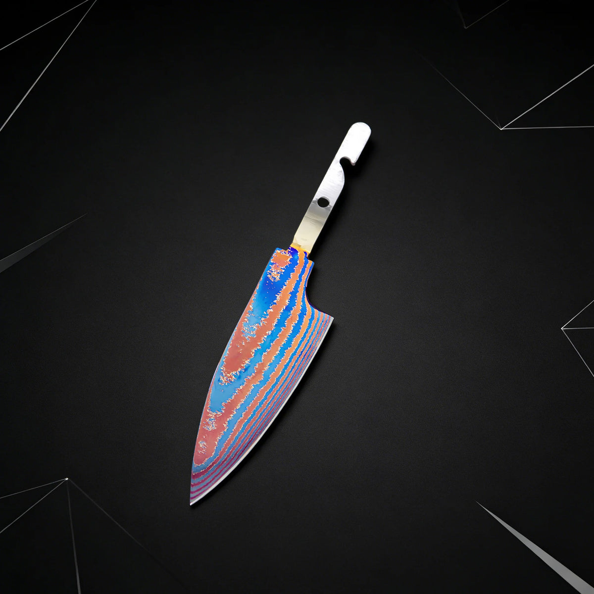 Hand Forged Titanium Damascus Blank Blade Fruit Knife – No Handle Blank Blade Knife Axl Knife Blade-1PC
