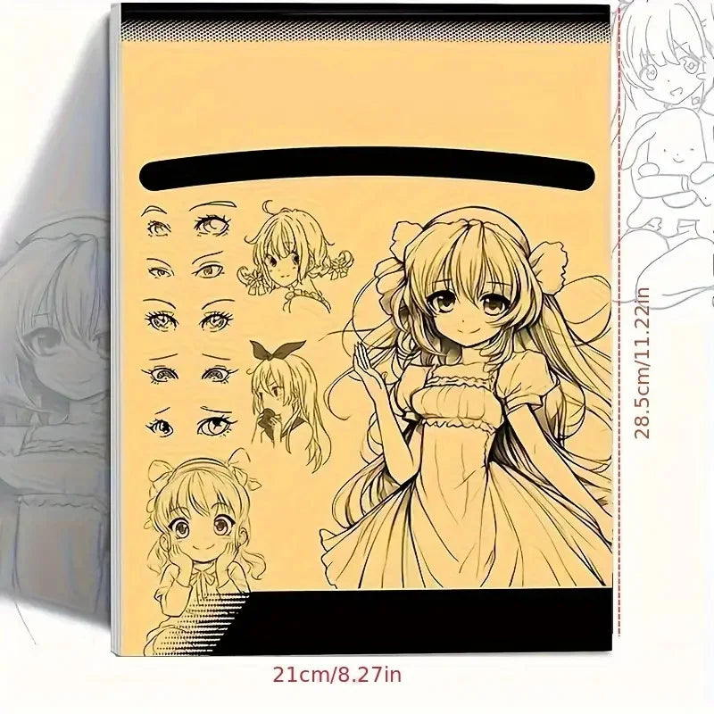 Anime Line Art Drawing Book – 48-Page Beginner Sketchbook Anime Drawing Book Axl