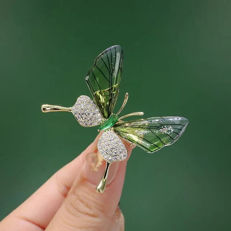 Acrylic Butterfly Brooch – Rhinestone Pearl Clothing Pin Butterfly Brooch Pin Axl