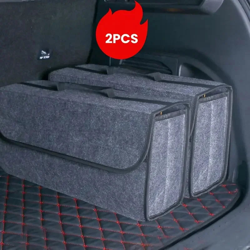 Large Soft Felt Car Trunk Organizer – Anti-Slip Boot Storage Bag Car Trunk Organizer Axl