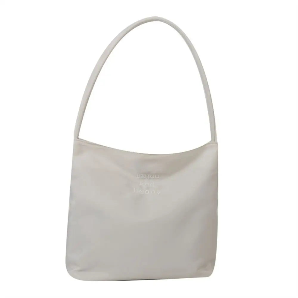 Women's Embroidered Letter Shoulder Bag – Baguette Handbag Shoulder Handbag Axl white