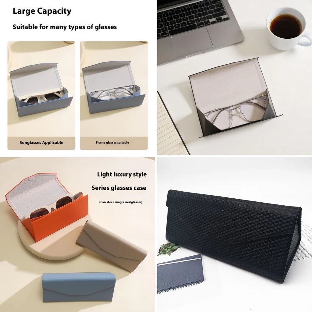 Portable Triangle Folding Glasses Case – Velvet Sunglasses Box Eyeglass Case Axl