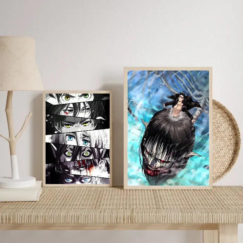 Attack on Titan Anime Poster | Self-Adhesive Waterproof Wall Art Anime Wall Poster Axl