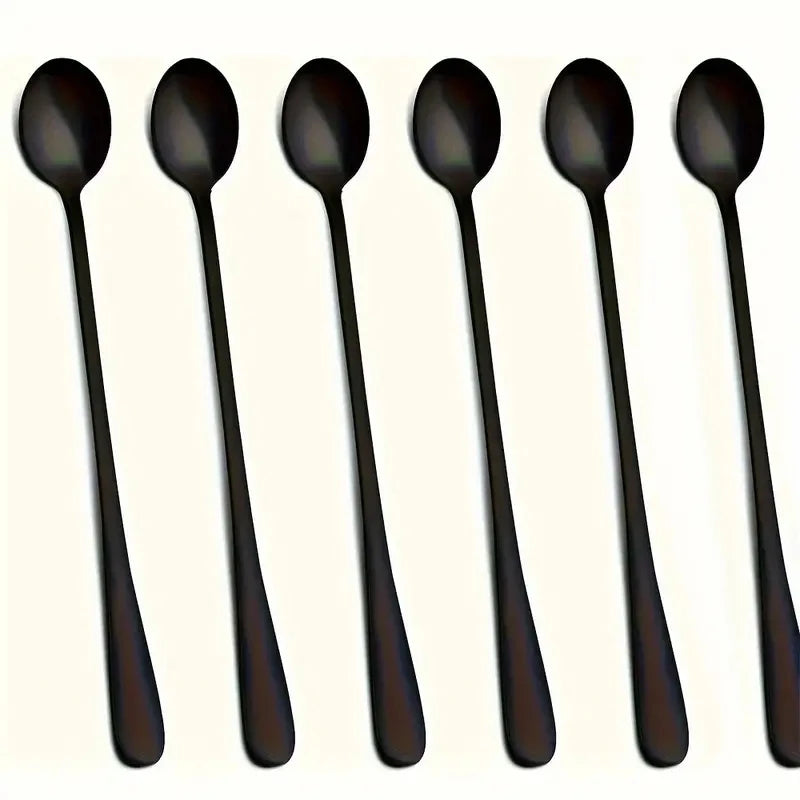 6-Piece Long Handle Stainless Steel Stirring Spoons | 7.87" Stirring Spoon Set Axl 6PCS
