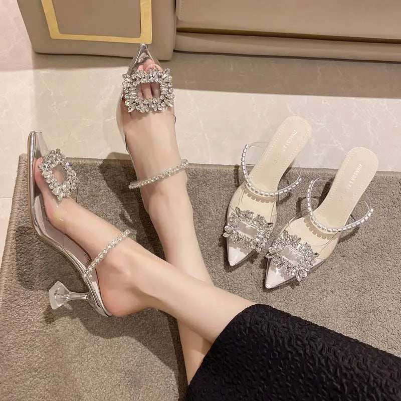 Women's Transparent Pointed Toe High Heel Pumps | Slip-On High Heel Pumps Axl