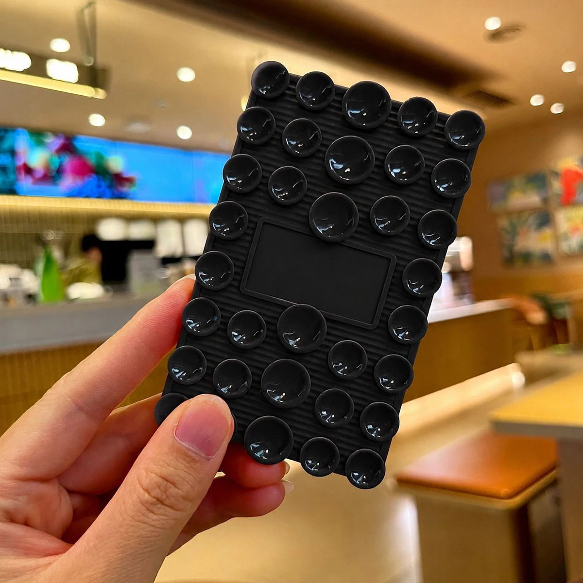 Silicone Suction Cup Phone Stand – Foldable Multi-Angle Holder Phone Stand Holder Axl black