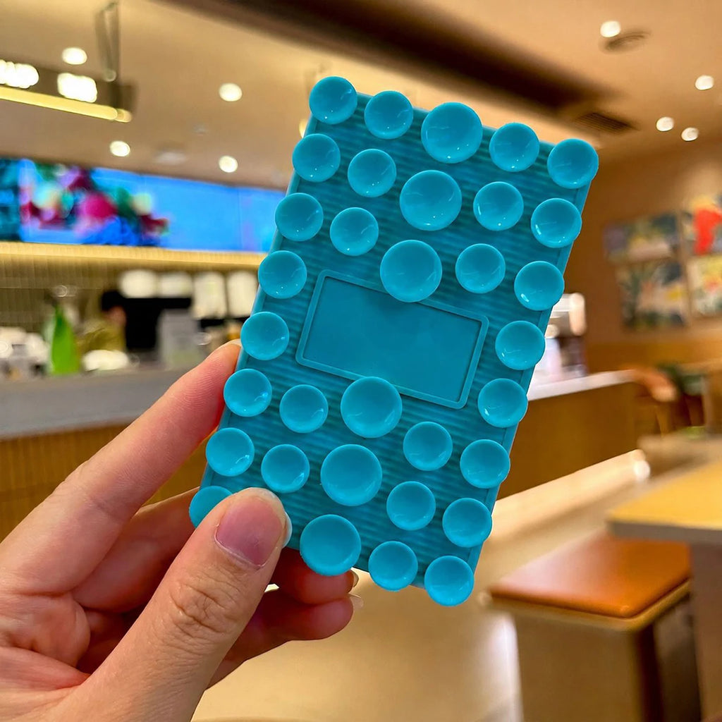 Silicone Suction Cup Phone Stand – Foldable Multi-Angle Holder Phone Stand Holder Axl Sky Blue