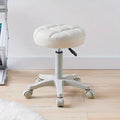 Faux Leather Rolling Stool – Adjustable Swivel Work Chair Swivel Rolling Stool Axl Rice White