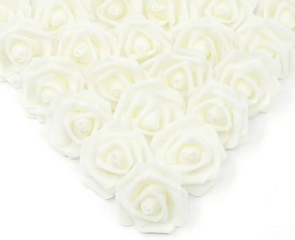 PE Foam Rose Heads – Artificial Flowers for Wedding & Home Decor Artificial Flower Heads Axl Milky White 10pcs