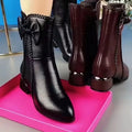 Women's Pointed Toe Mid-Calf Boots – Plush Zipper Booties Women's Fashion Boots Axl Black 35