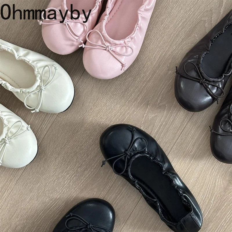 Women's Butterfly-Knot Mary Jane Ballet Flats | Slip-On Mary Jane Flats Axl