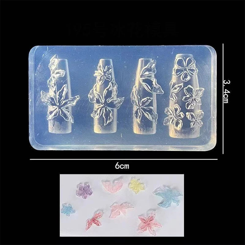 3D Silicone Nail Carving Mold – Lily & Ice Flower DIY Art Nail Art Mold Axl