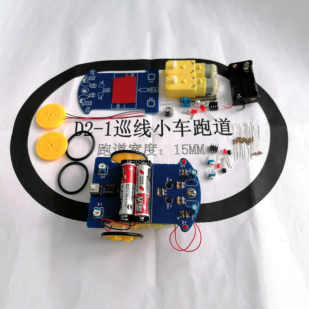 LOTHYE D2-1 Line Tracking Robot Car DIY Soldering Kit DIY Robot Car Kit Axl