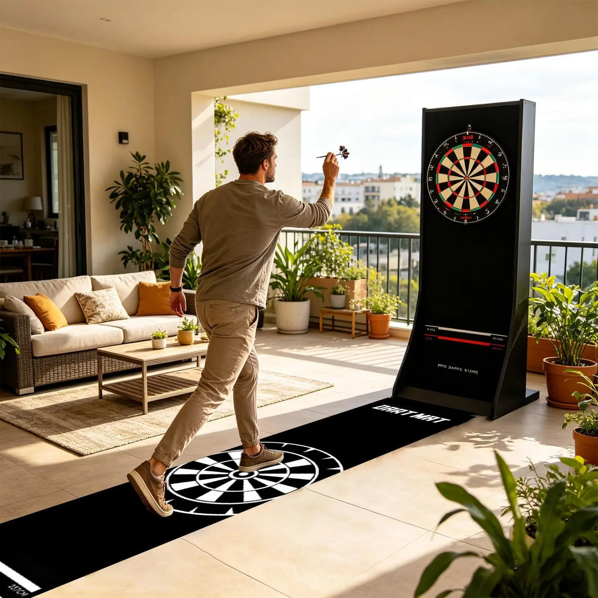 Non-Slip Dart Board Mat with Throw Line | Portable Floor Mat Dart Floor Mat Axl