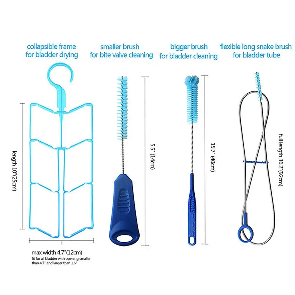 4-Piece Hydration Bladder Cleaning Kit – Brush & Drying Rack Hydration Cleaning Kit Axl 1 Set