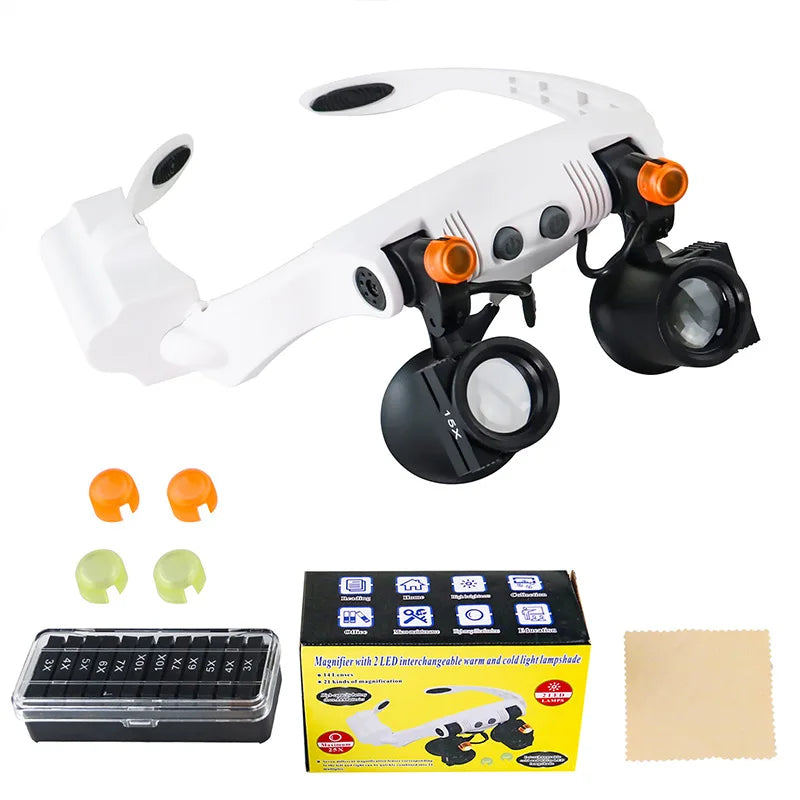 LED Illuminated Magnifying Glasses – Adjustable Loupe for Jewelers Illuminated Magnifier Loupe Axl