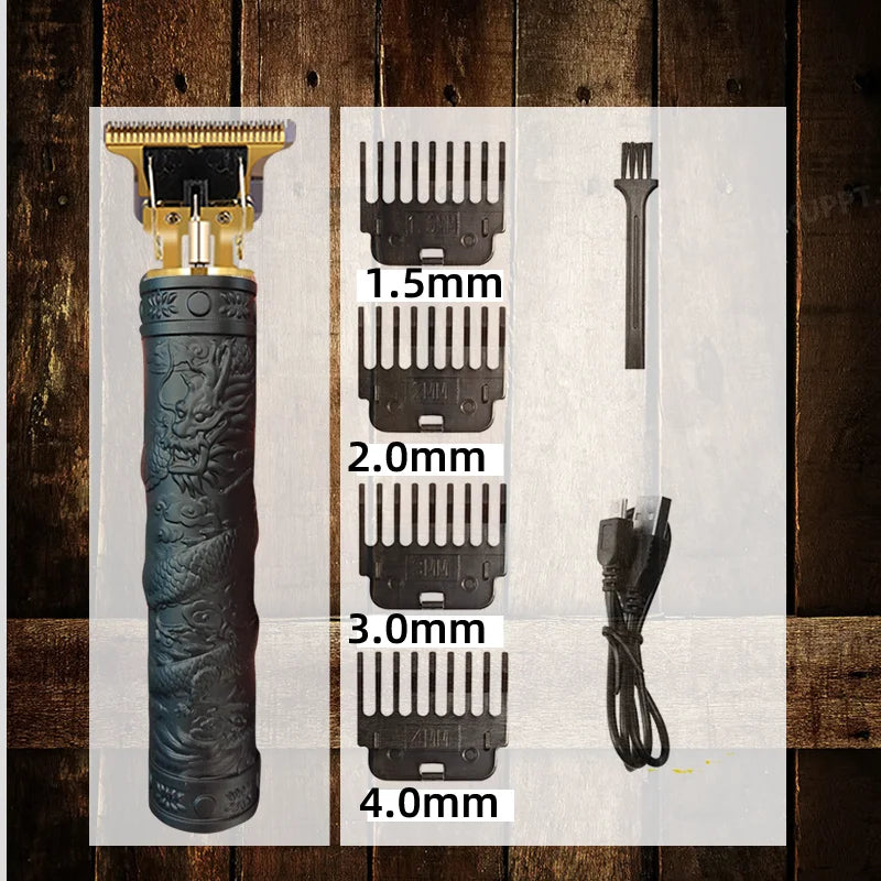 Oumonoka T9 Men's Hair Clipper & Beard Trimmer | IPX4 USB Hair Clipper Trimmer Axl Dragon Plus Black